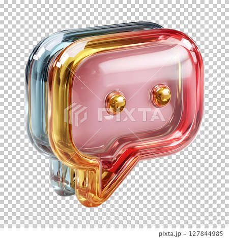 Modern chat bubble icon in vibrant colors, featuring clean and stylish design that conveys communication and connection 127844985