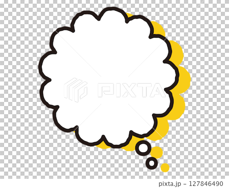 Hand-drawn style yellow shadowed speech bubble Fluffy 25 Hand-drawn style yellow shadowed speech bubble Fluffy 25 127846490