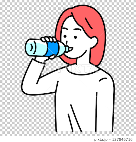 Casual woman hydrating Casual woman hydrating 127846716