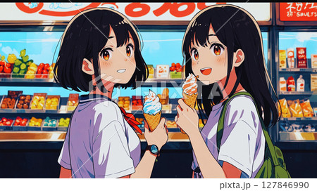 アイスクリーム美味しいね 127846990