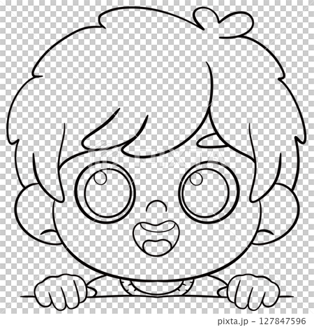 kids clipart border peek 127847596
