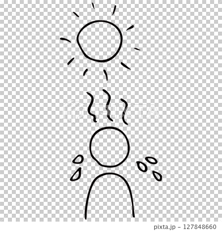 Simple heat stroke line drawing vector material Simple heat stroke line drawing vector material 127848660
