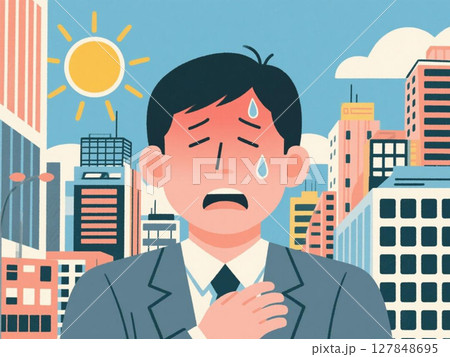 熱中症のサラリーマン 127848695