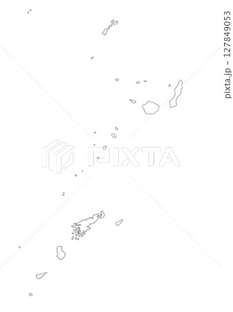 シンプルな手描き九州の鹿児島の小さな島地図 127849053