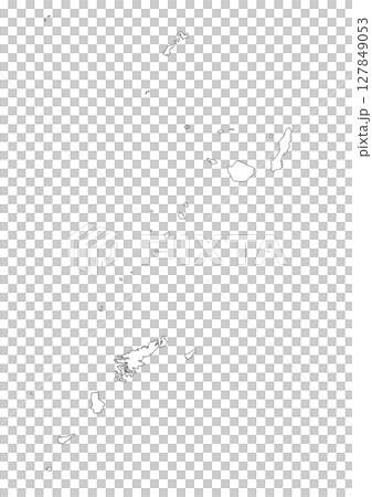 シンプルな手描き九州の鹿児島の小さな島地図 127849053