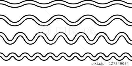 波線・ジグザグの2重省略波線丸々 波線・ジグザグの2重省略波線丸々 127849084
