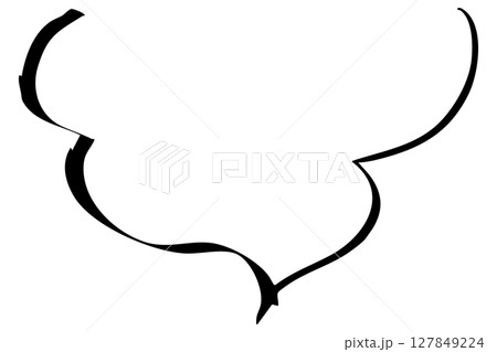 シンプルな手描きのふきだしセット　ベクター 127849224