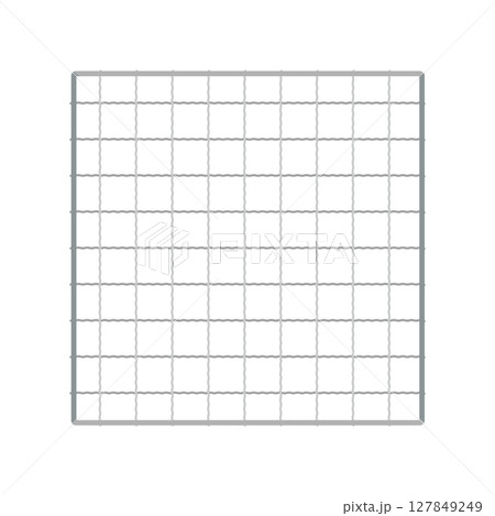角型正方形の粗目焼き網イラスト 127849249