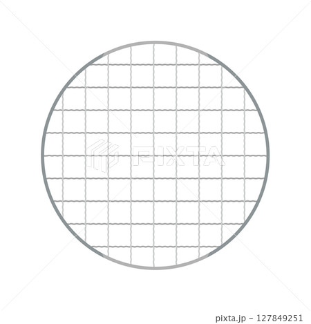 丸型正方形の粗目焼き網イラスト 127849251