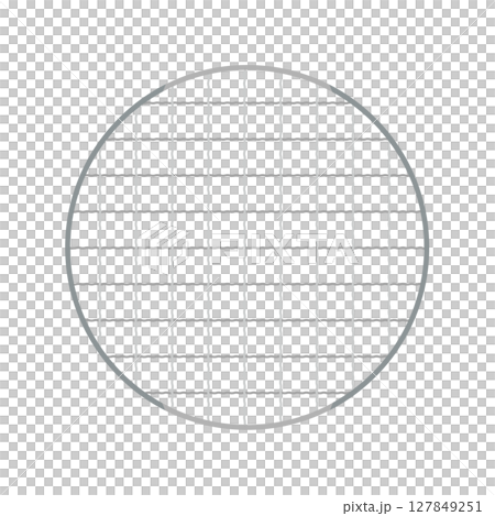 丸型正方形の粗目焼き網イラスト 127849251