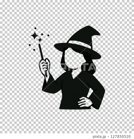 魔法を使う魔女の線画アイコン、イラスト、素材、背景なし、表情なし、ハロウィン 魔法を使う魔女の線画アイコン、イラスト、素材、背景なし、表情なし、ハロウィン 127850520