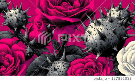 abstract floral background with roses 127851058