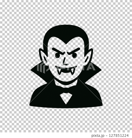 德古拉線描圖標，插圖，素材，無背景，萬聖節 127851224