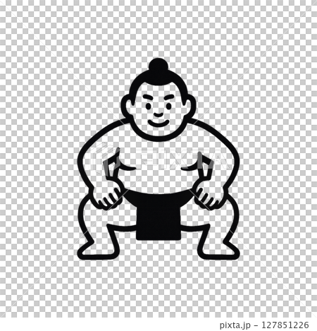相撲選手線描圖標,插圖,素材,無背景 相撲選手線描圖標,插圖,素材,無背景 127851226