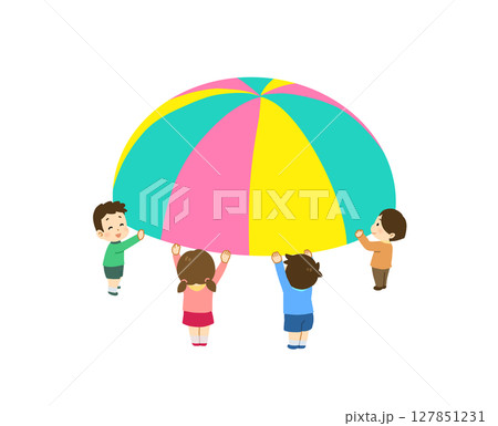 子どもの遊び_パラバルーン 子どもの遊び_パラバルーン 127851231