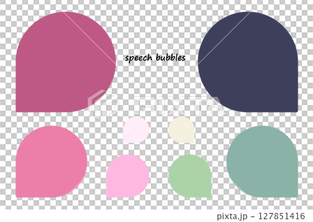 A colorful and simple speech bubble set. Drop pin style design material 127851416