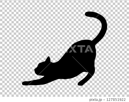 貓咪伸展的輪廓 貓咪伸展的輪廓 127851922