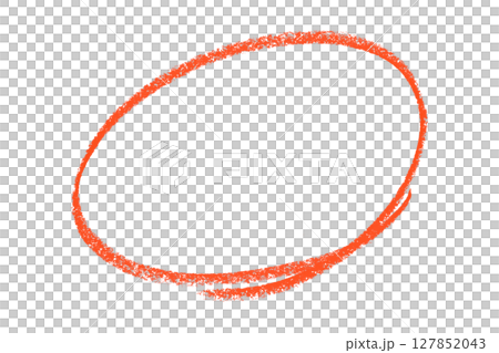 Red pencil highlight circle mark isolated on transparent background 127852043