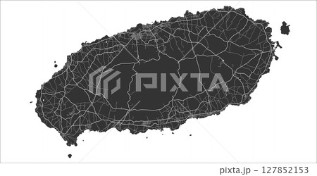 Layered editable vector illustration outline of Jeju Island,South Korea. 127852153
