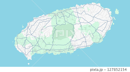 Layered editable vector illustration outline of Jeju Island,South Korea. 127852154