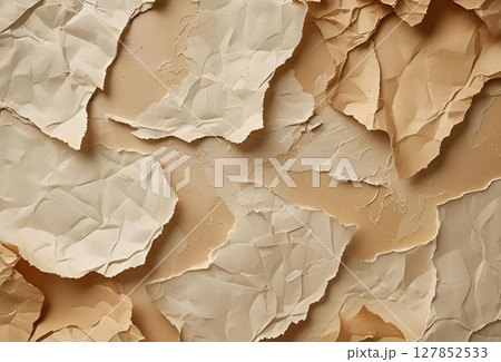 破れたボール紙の背景テクスチャー 127852533