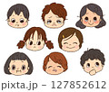 いろいろな表情の子供たち　控えめ表情セット1   手描き 127852612
