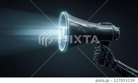 megaphone on dark background 127853139