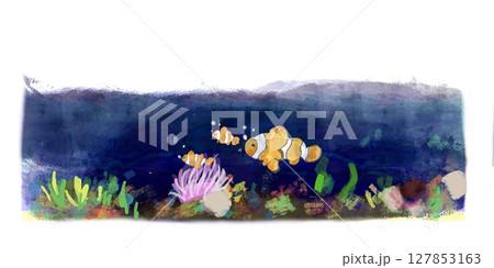 クマノミの夏休み – 夜の海   Clownfish Summer – Night Ocean 127853163