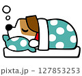 ジャックラッセルテリア犬キャラクター　睡眠イラスト 127853253