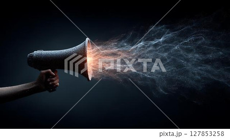 hand with megaphone 127853258