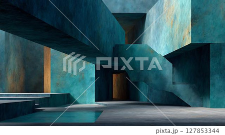 glowing room with dark space glowing room with dark space 127853344