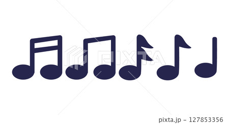 Set of Simple Music Notes Silhouettes 127853356