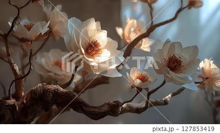 white flowers of the tree 127853419