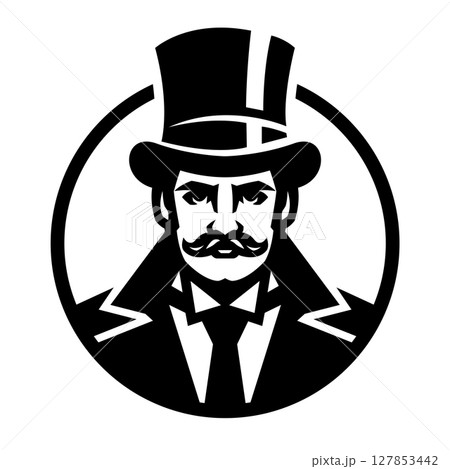 Gentleman. A man in a coat and top hat. 127853442