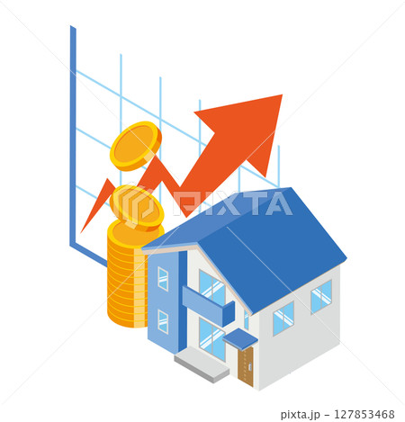 住宅価格の高騰 住宅価格の高騰 127853468