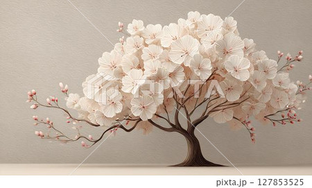 white flowers on a black background 127853525