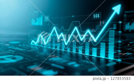 Abstract Financial Data, Glowing Charts, Market Trends, and Investment Growth. Excellent for fintech, economic analysis, and wealth management Abstract Financial Data, Glowing Charts, Market Trends, and Investment Growth. Excellent for fintech, economic analysis, and wealth management 127853583