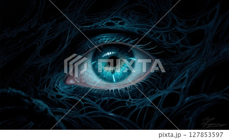 The Unseen Gaze: Abstract Eye Peering from a Textured Void The Unseen Gaze: Abstract Eye Peering from a Textured Void 127853597