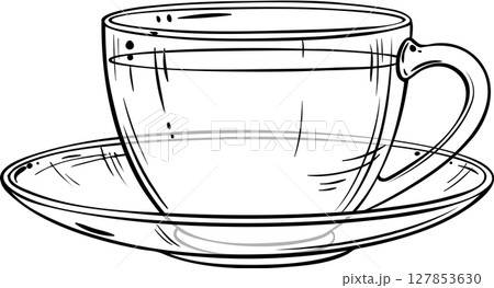 Cup of Tea Outline Illustration Cup of Tea Outline Illustration 127853630