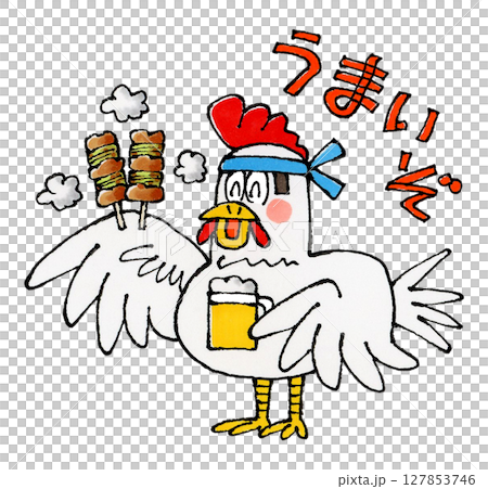 雞肉和烤雞肉串 127853746