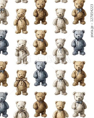 seamless pattern with cute bear animal 127854223