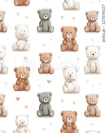 seamless pattern with cute bear animal 127854227