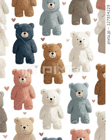 seamless pattern with cute bear animal 127854229
