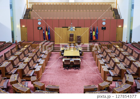 オーストラリア連邦議事堂の内部、上院議場 オーストラリア連邦議事堂の内部、上院議場 127854377