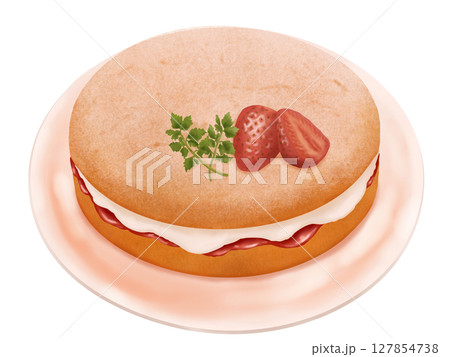 苺ジャムたっぷりヴィクトリアケーキ 127854738