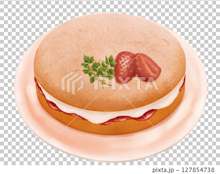苺ジャムたっぷりヴィクトリアケーキ 127854738