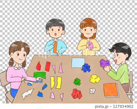 感覚遊びをする子ども達 127854902