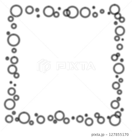 黒い水玉の四角フレーム素材 127855170