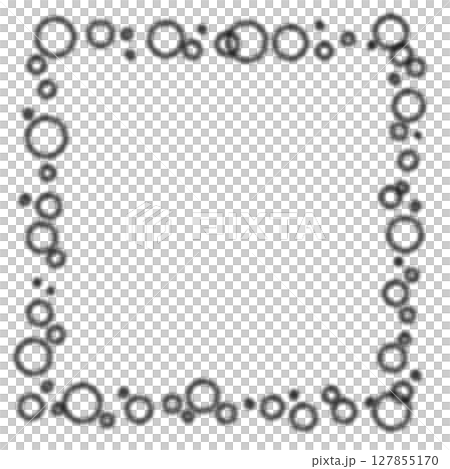 黒い水玉の四角フレーム素材 127855170