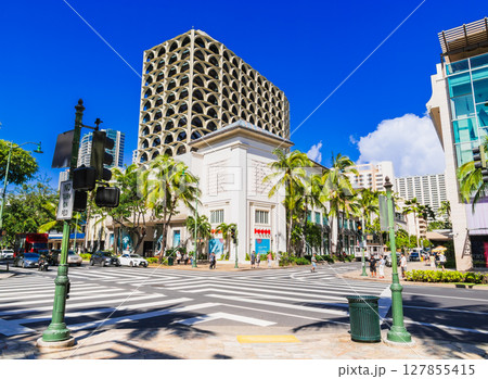 ハワイ ワイキキ カラカウア通り ハワイ ワイキキ カラカウア通り 127855415